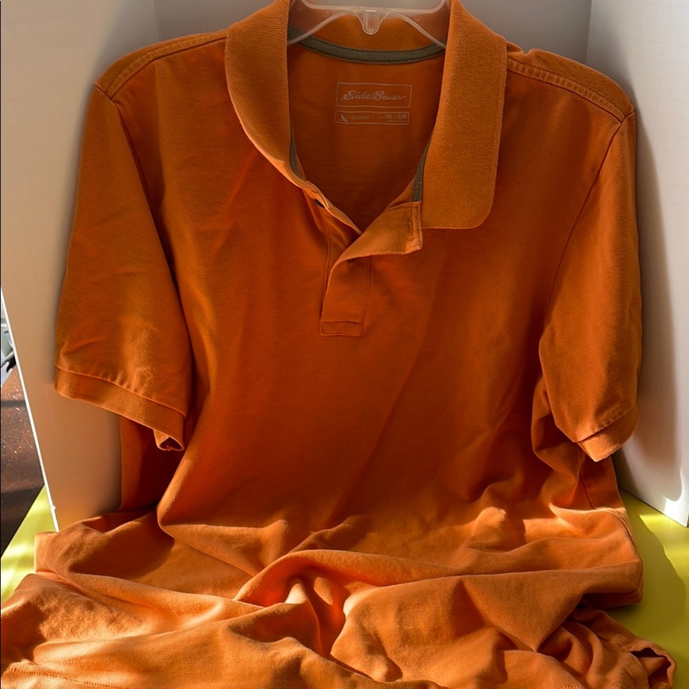 Eddie Bauer Men's Orange Polo Shirt